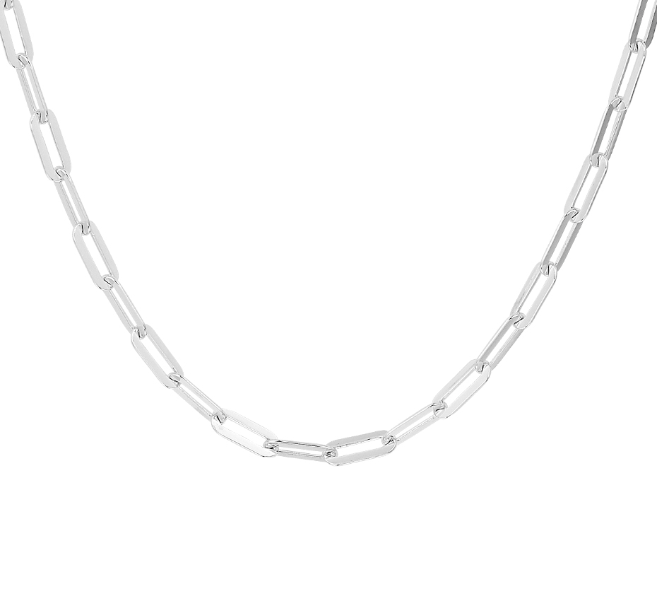 Zilveren  paperclip collier 3.8 mm 41+4 cm
