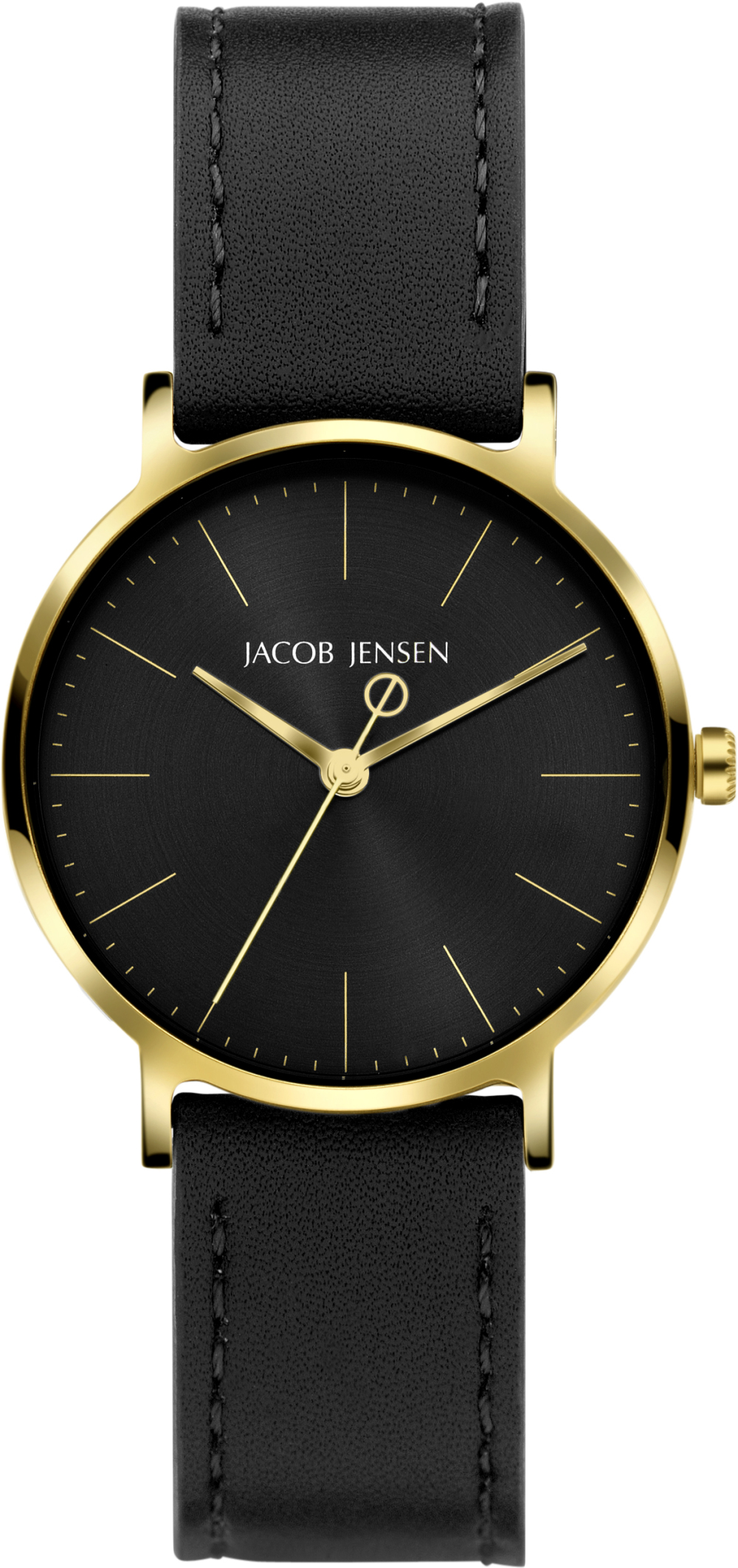 Jacob Jensen Timeless Nordic 175 dameshorloge van titanium met vegan leren band - Ø 32 mm