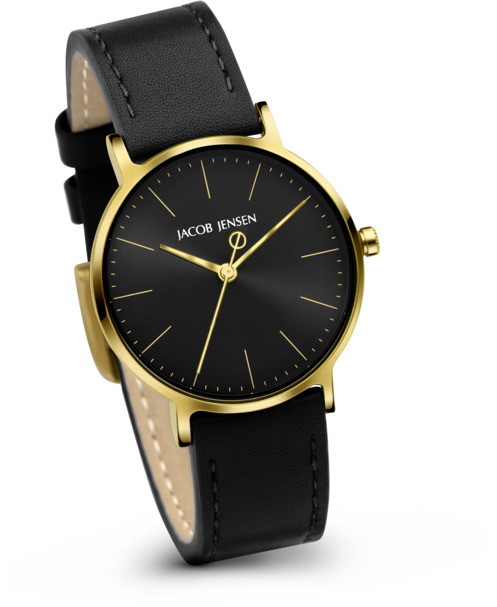 Jacob Jensen Timeless Nordic 175 dameshorloge van titanium met vegan leren band - Ø 32 mm