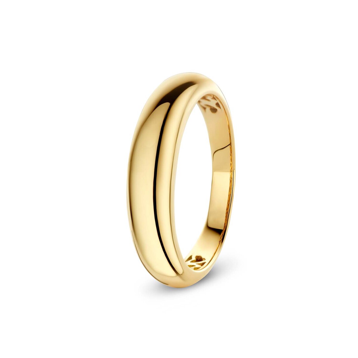 GLOW 214.1227 14-karaat gouden ring met uitgesneden hartjes 5 mm breed