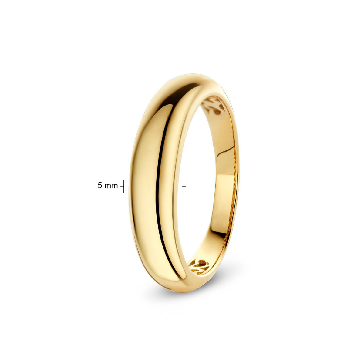 GLOW 214.1227 14-karaat gouden ring met uitgesneden hartjes 5 mm breed