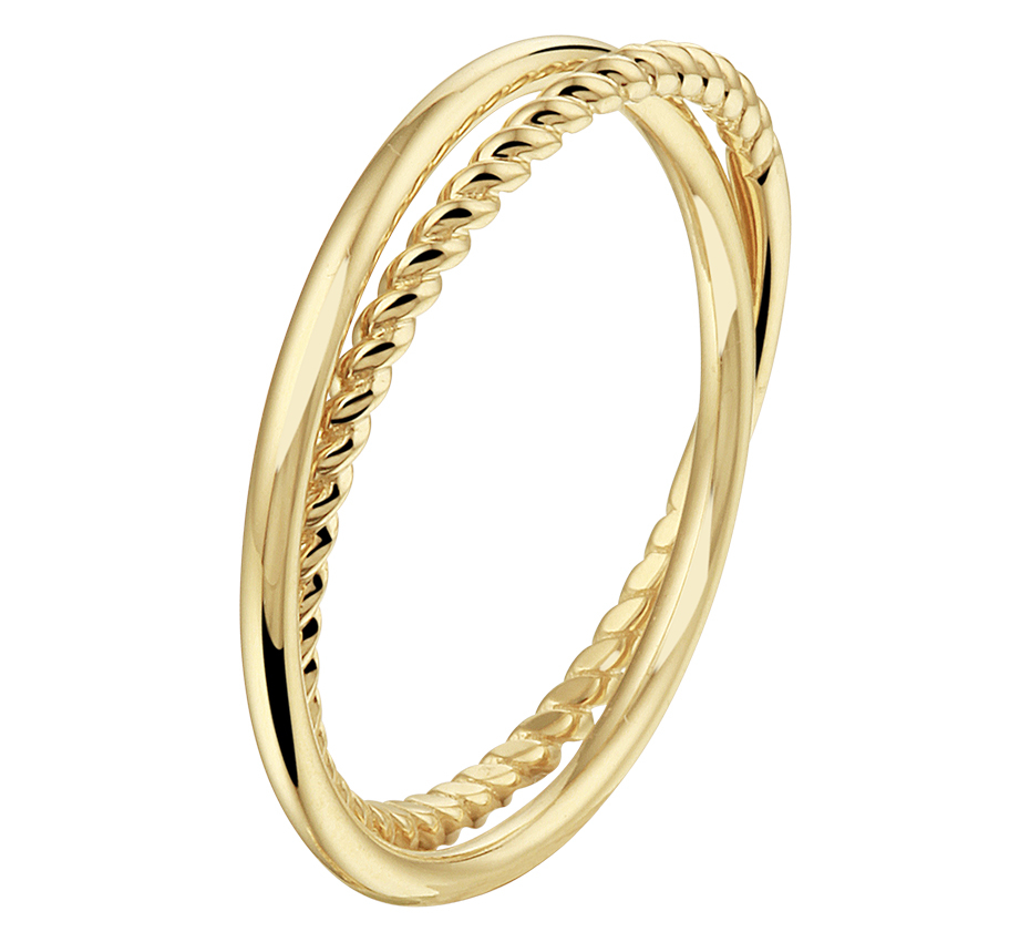 Mooie dubbele ring goud met gedraaide ring