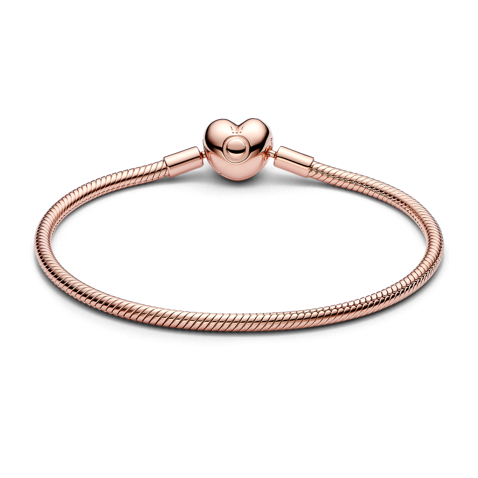 Pandora Moments 583050C00 rosé vergulde snake chain armband met hartje