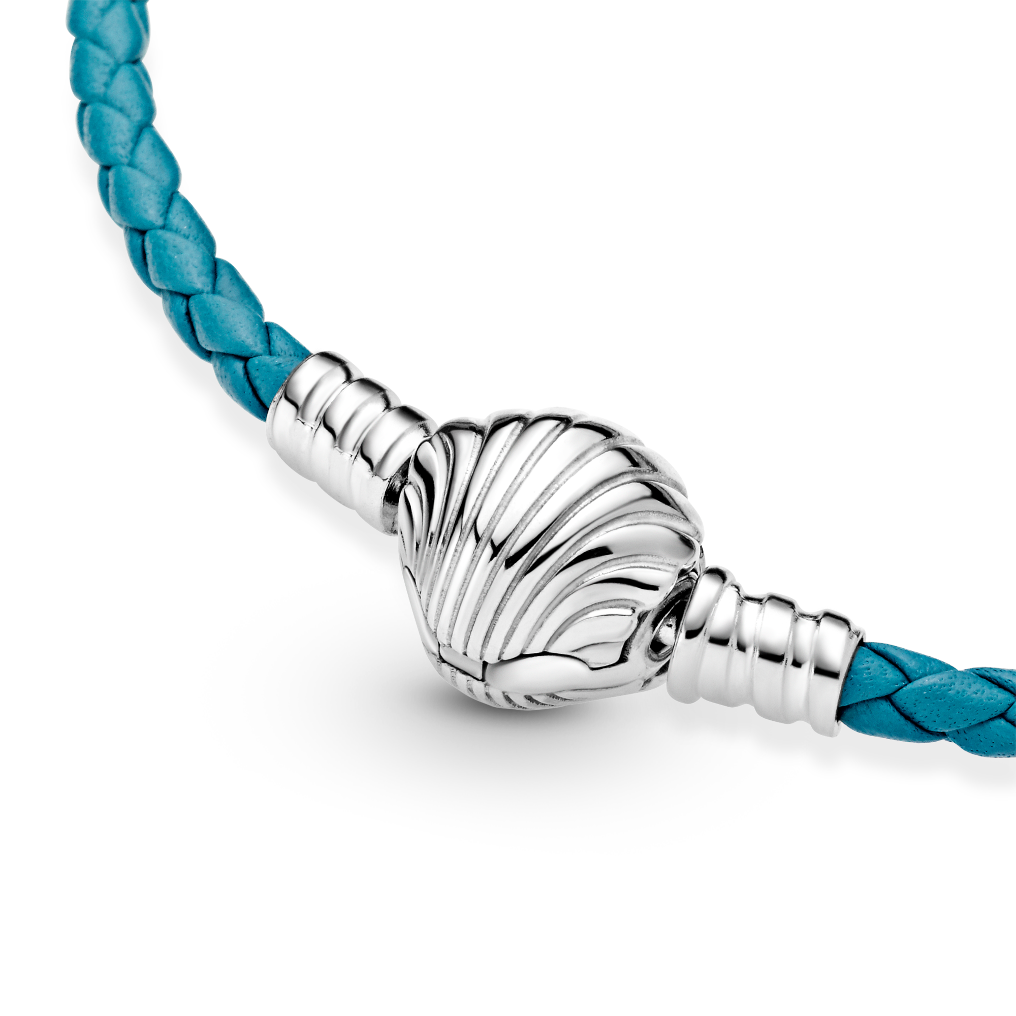 Pandora Moments 598951C01 turquoise armband met zilveren schelp