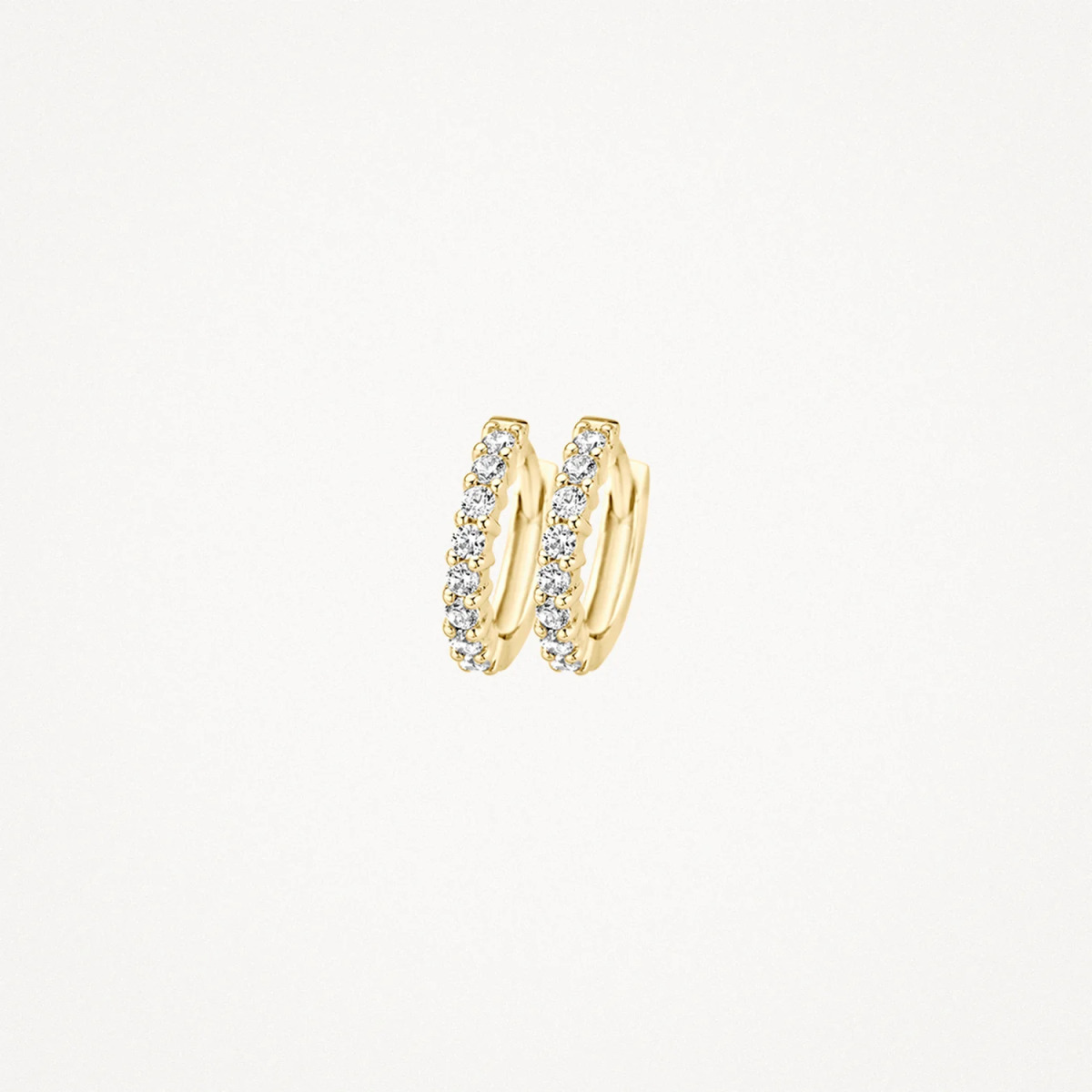 Blush 7134YZI 14-karaat gouden klapoorringen met zirkonia rij 1.9 mm - Diameter 11 mm