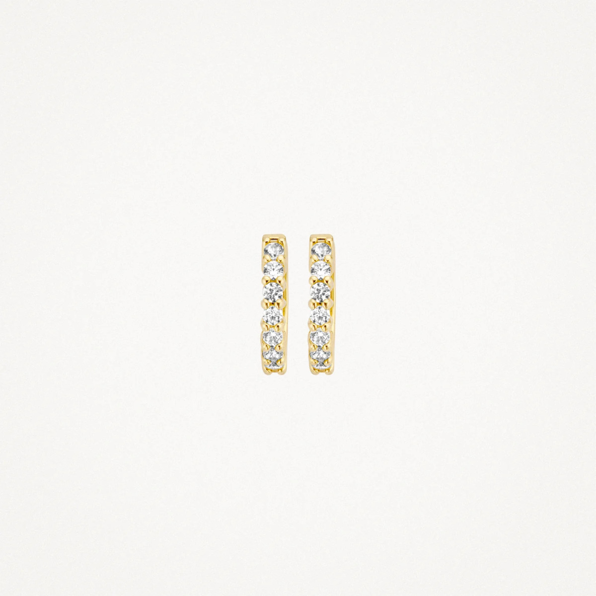 Blush 7134YZI 14-karaat gouden klapoorringen met zirkonia rij 1.9 mm - Diameter 11 mm