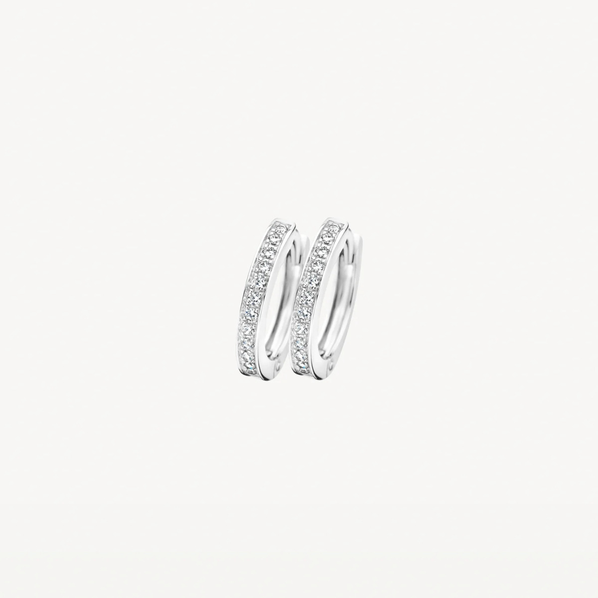 Blush 7163WZI 14-karaat witgouden oorringen met briljant geslepen zirkonia 2 mm breed - Diameter 12.5 mm