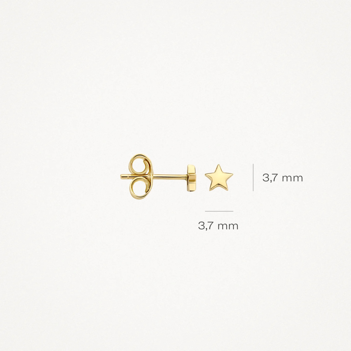 Blush 7247YGO 14-karaat gouden oorstekers met ster - Diameter 3.7 mm