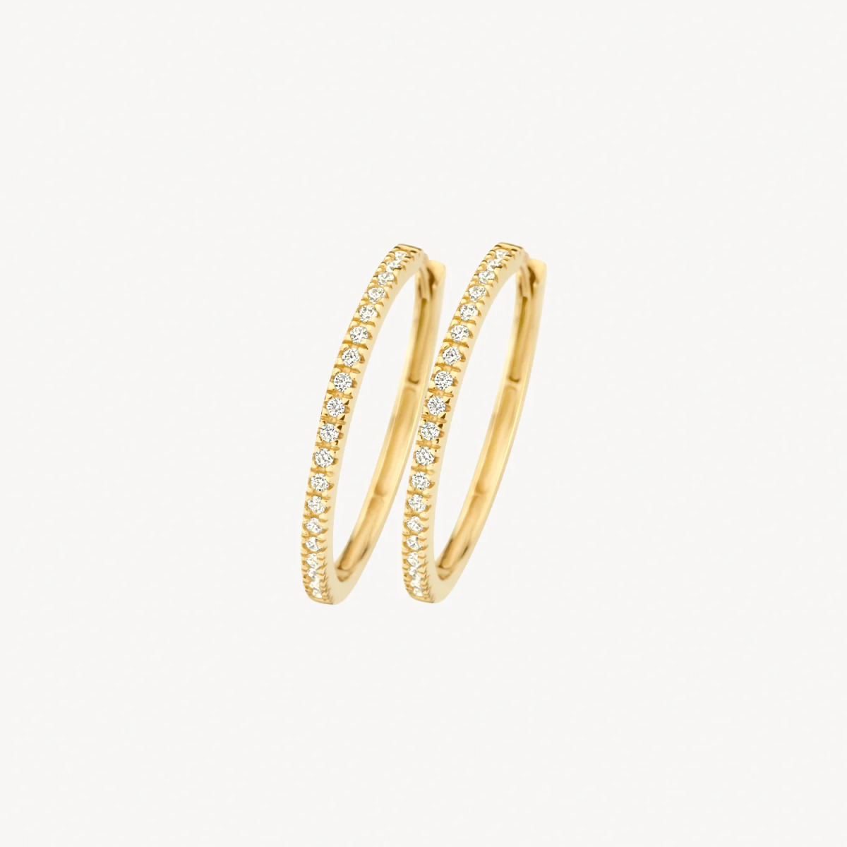 Blush 7306YZI 14-karaat gouden oorringen zirkonia briljant geslepen 1.5 mm breed - Diameter 20 mm