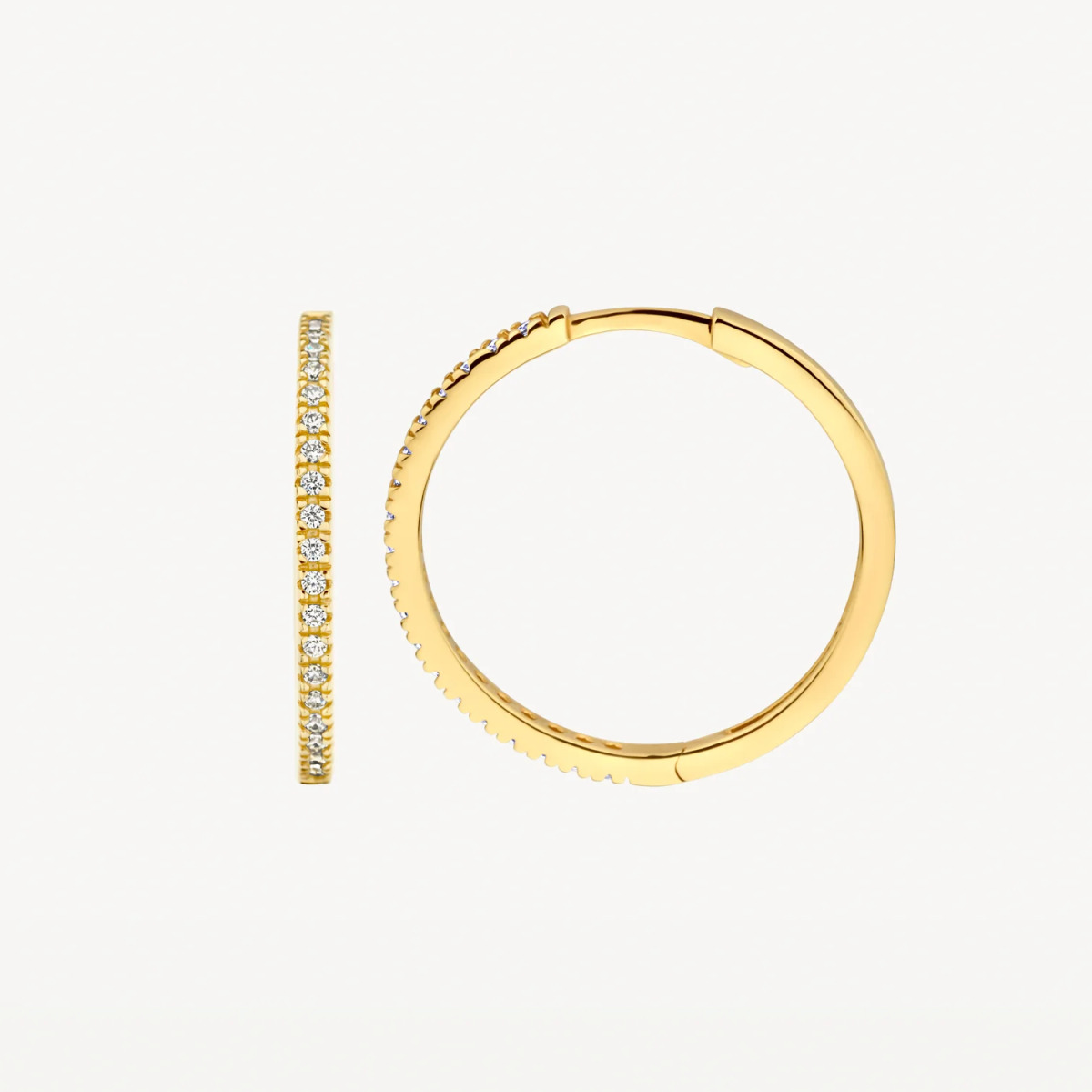 Blush 7306YZI 14-karaat gouden oorringen zirkonia briljant geslepen 1.5 mm breed - Diameter 20 mm