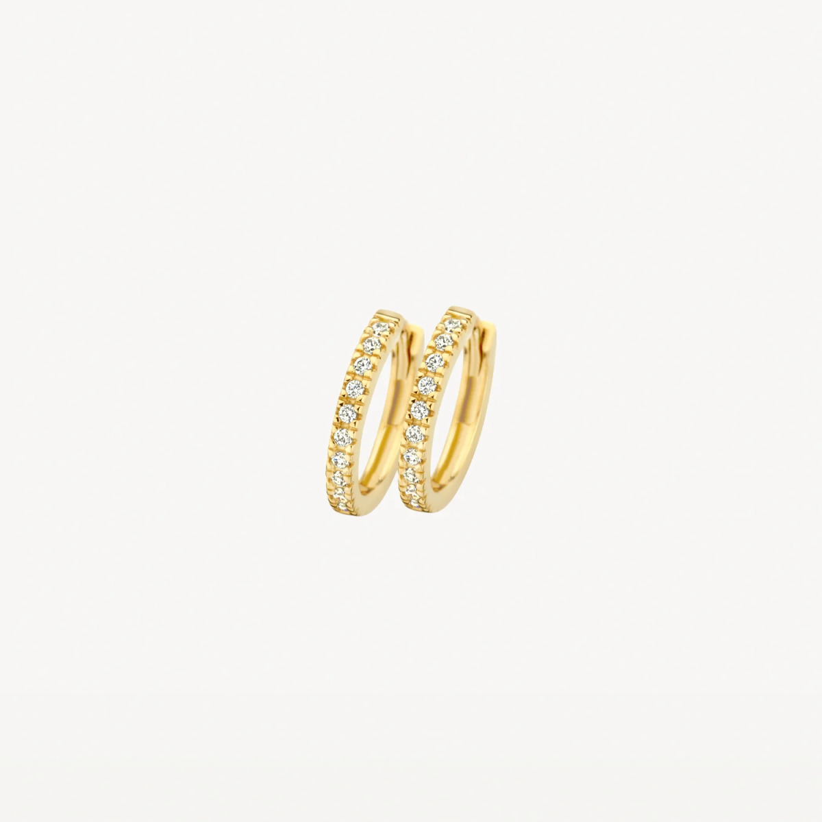 Blush 7307YZI 14-karaat gouden oorringen met zirkonia rij 1.5 mm breed - Diameter 11.5 mm