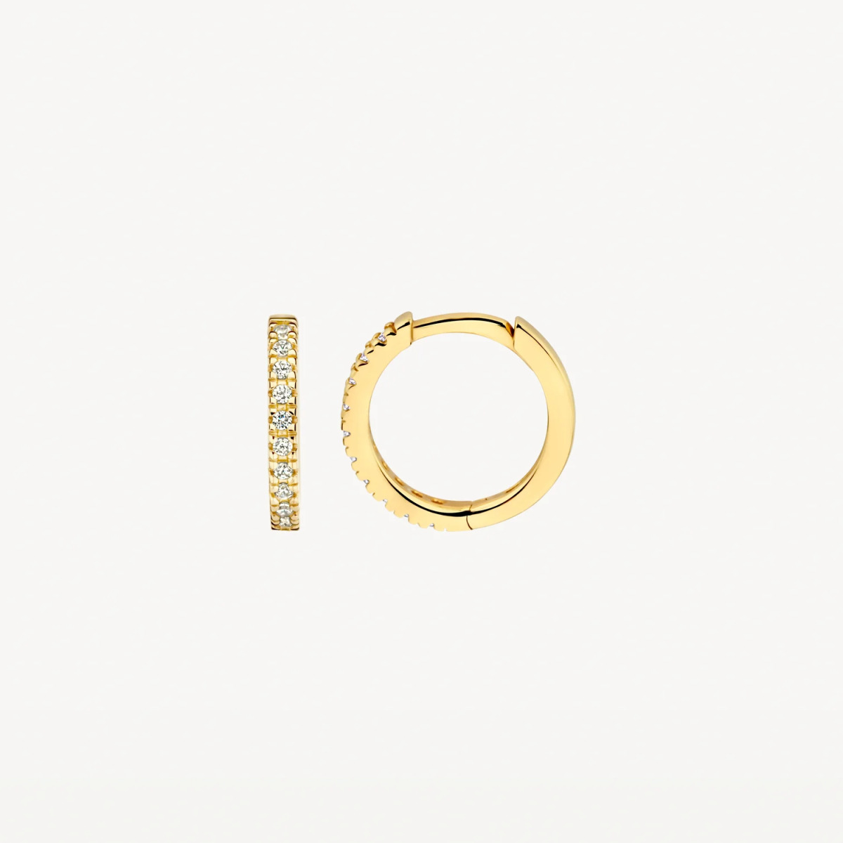 Blush 7307YZI 14-karaat gouden oorringen met zirkonia rij 1.5 mm breed - Diameter 11.5 mm
