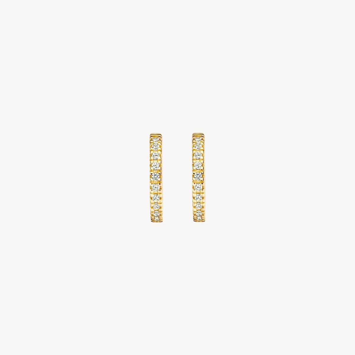 Blush 7307YZI 14-karaat gouden oorringen met zirkonia rij 1.5 mm breed - Diameter 11.5 mm