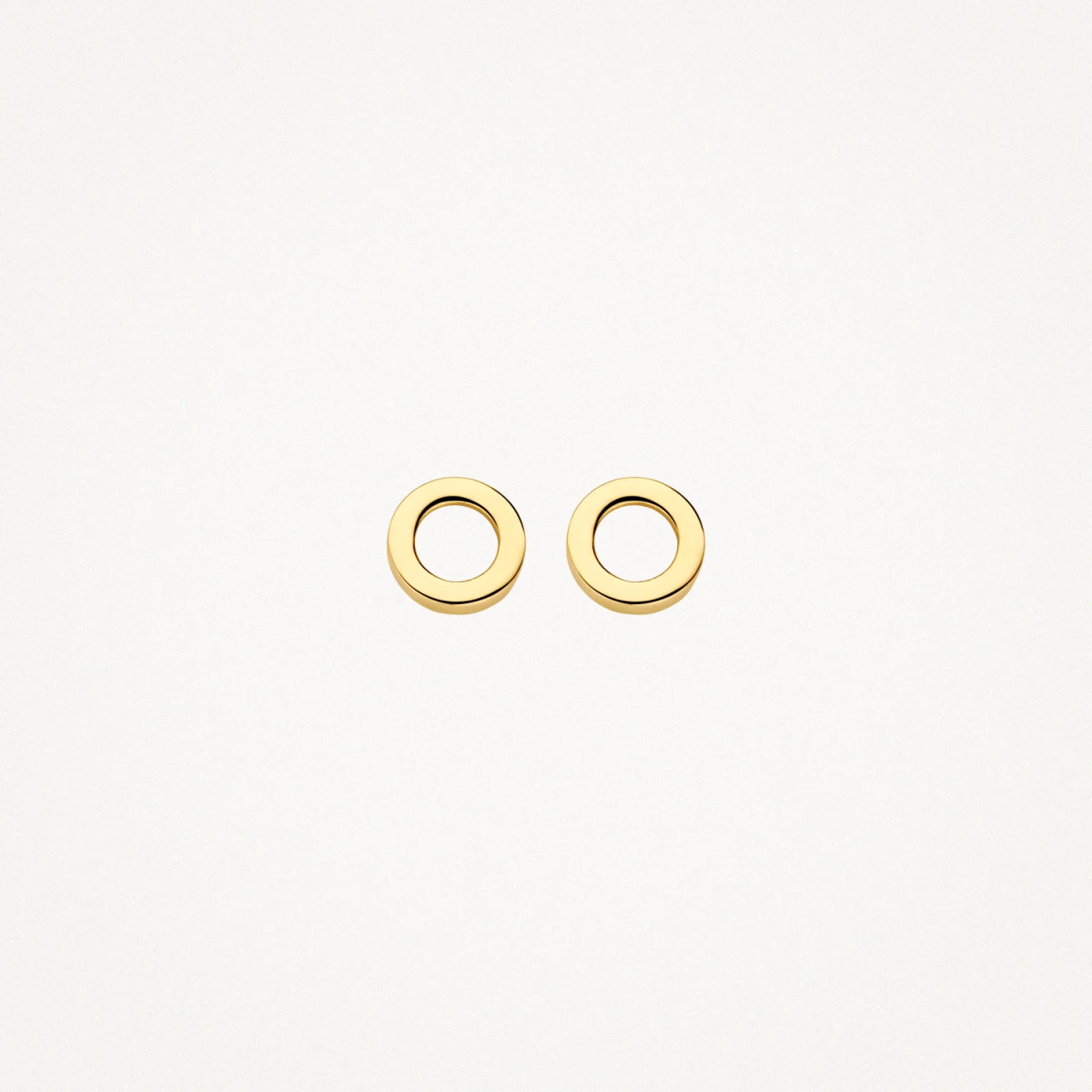 Blush 7361YGO 14-karaat gouden oorknopjes met open cirkel - Diameter 5.8 mm