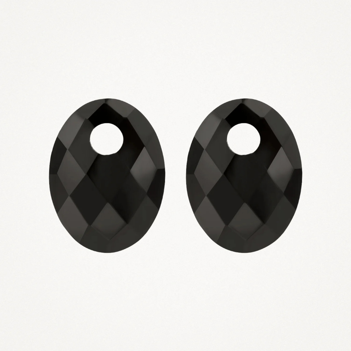 Blush 810BONO zwarte oorbedels met ovale onyx 12 mm breed - Hoogte 20 mm
