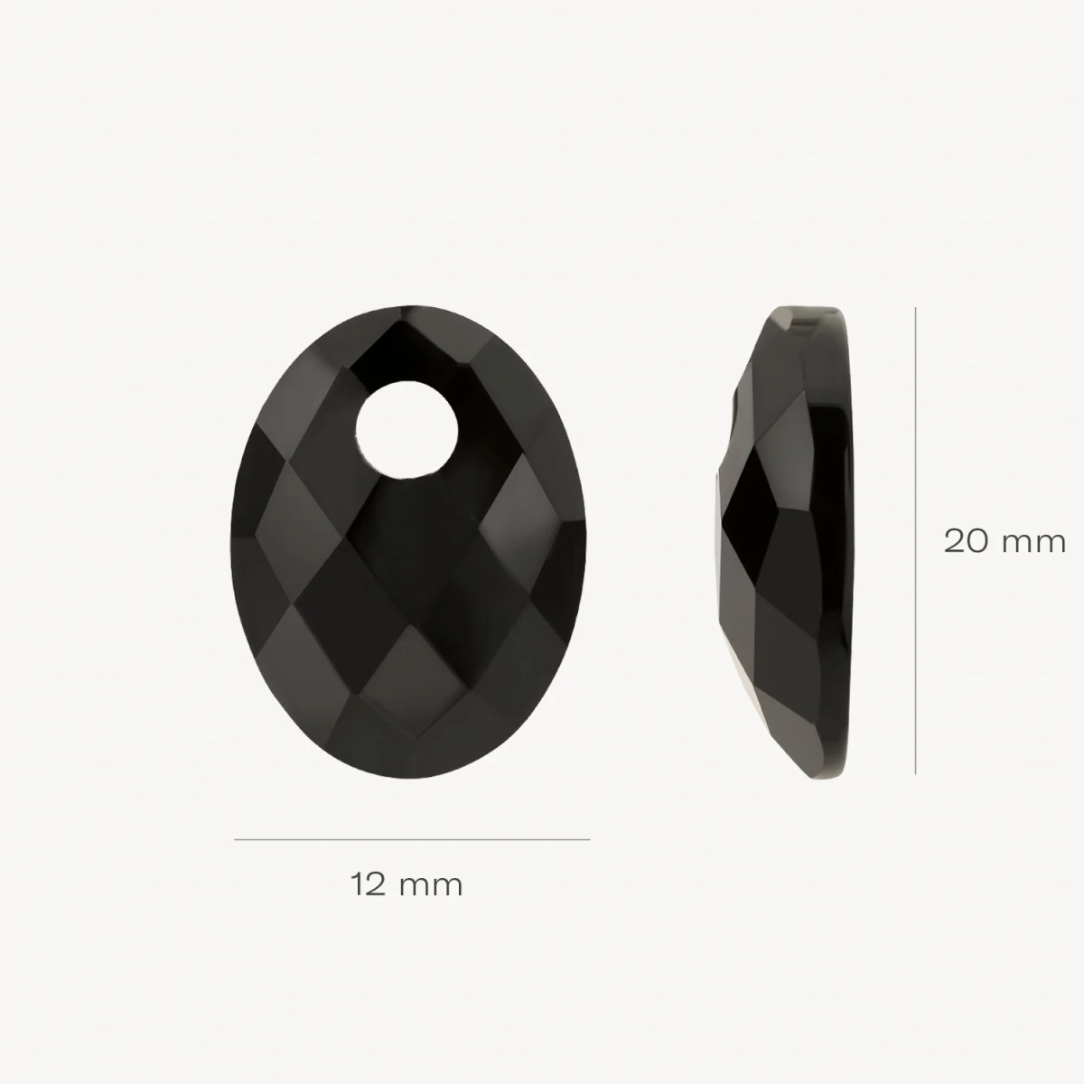 Blush 810BONO zwarte oorbedels met ovale onyx 12 mm breed - Hoogte 20 mm