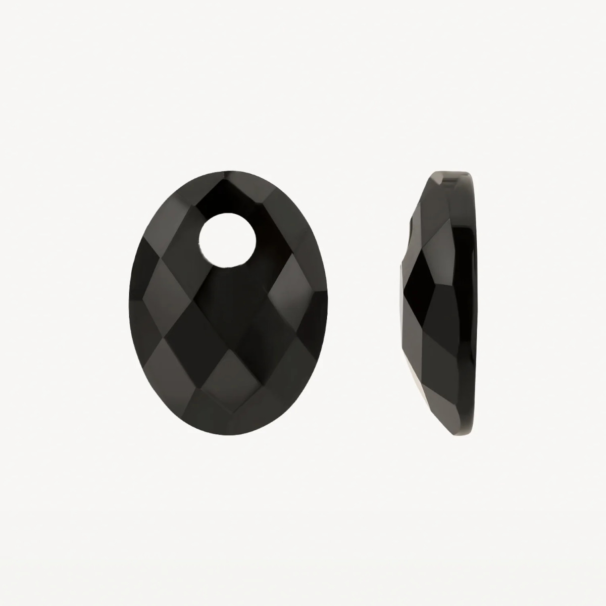 Blush 810BONO zwarte oorbedels met ovale onyx 12 mm breed - Hoogte 20 mm