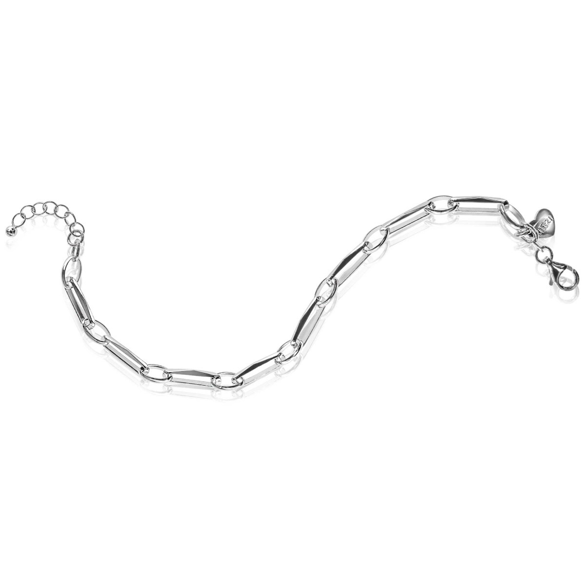 Zinzi CH-A10 zilveren paperclip schakelarmband voor Zinzi bedels 4.8 mm breed - Lengte 18.5-21 cm