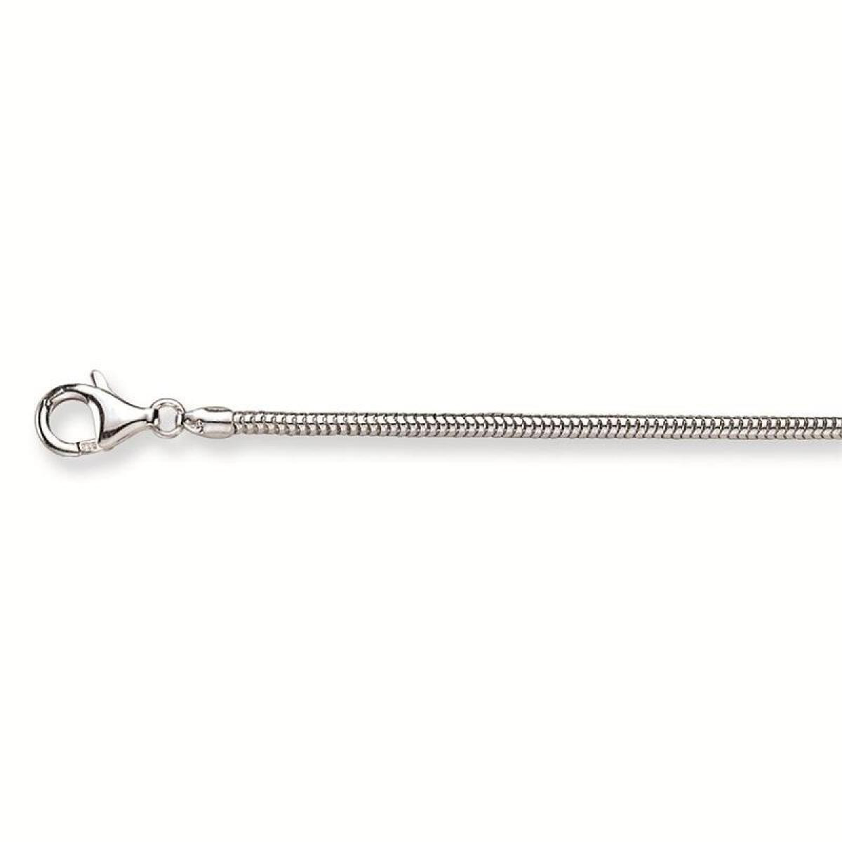 GLOW 101.0027.45 925 zilveren glanzende slang schakelketting 2.4 mm breed - Lengte 45 cm