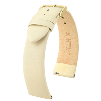 HIRSCH Toronto 03702190-1 leren horlogeband effen beige