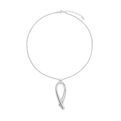 GLOW 102.0677.45 925 zilveren ketting met gekruiste druppel hanger - Lengte 45 cm
