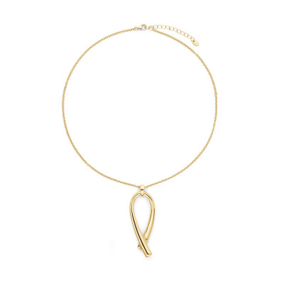GLOW 102.8677.45 goudkleurige ketting met druppel hanger en karabijnsluiting - Lengte 45 cm
