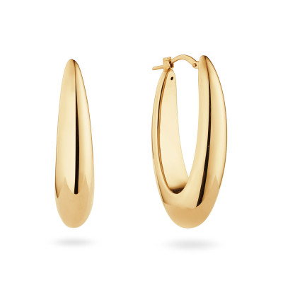 GLOW 107.8730.00 gold plated oorringen met ovale glanzende vorm