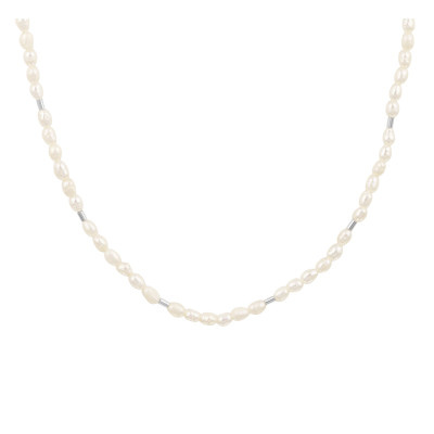 Zilveren parelketting 