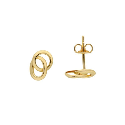 glow-206210900-gouden-oorknopjes-met-in-elkaar-grijpende-ringen-glanzend-afgewerkt-6-mm-breed