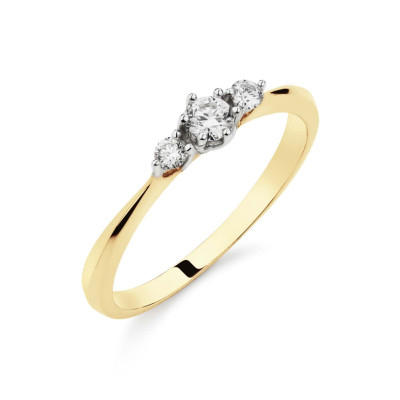 GLOW 214.6000LGD gouden trilogie ring met lab grown diamanten 0.16 crt 4 mm breed