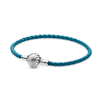 pandora-moments-598951c01-turquoise-armband-met-zilveren-schelp