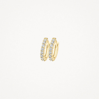 Blush 7134YZI 14-karaat gouden klapoorringen met zirkonia rij 1.9 mm - Diameter 11 mm