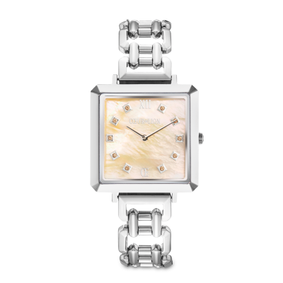 coeur-de-lion-horloge-iconic-cube-statement-7630-74-1727-zilverkleurig-met-abrikoos