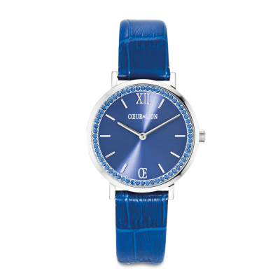 coeur-de-lion-horloge-sparkling-sunray-7650-71-0707-zilverkleurig-met-blauwe-band