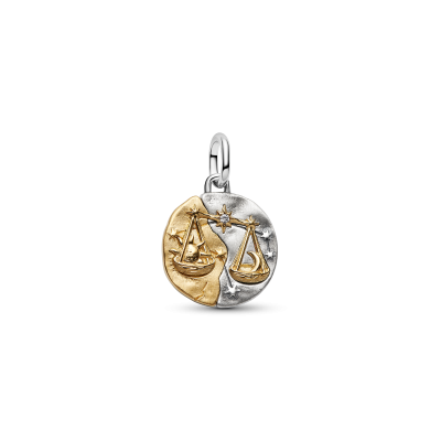Pandora ME 764983C01 bicolor hangende bedel met sterrenbeeld Weegschaal en zirkonia