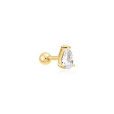 Ania Haie Ear Edit AH E070-01G goudkleurige oorpiercing met peer zirkonia 3.5 mm breed hoogte 5.5 mm - per stuk