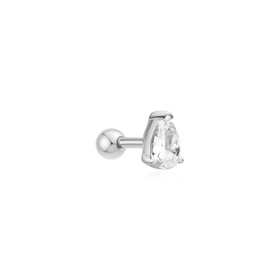 Ania Haie Ear Edit AH E070-01H zilveren oorpiercing druppel zirkonia 3.5 mm breed hoogte 5.5 mm - per stuk