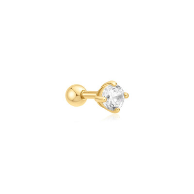 Ania Haie Ear Edit AH E070-03G gold plated oorpiercing met ronde zirkonia diameter 4 mm - per stuk