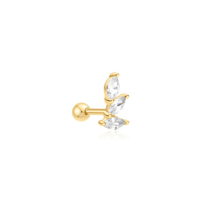 Ania Haie Ear Edit AH E070-08G gold plated oorpiercing met marquise zirkonia 5 mm breed hoogte 8 mm - per stuk