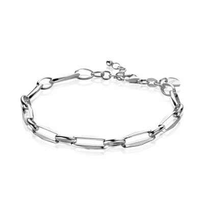 Zinzi CH-A10 zilveren paperclip schakelarmband voor Zinzi bedels 4.8 mm breed - Lengte 18.5-21 cm