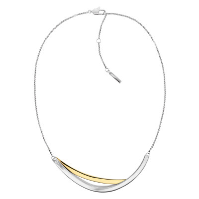 Calvin Klein CJ35000847 bicolor ketting met barhanger - Lengte 44 cm