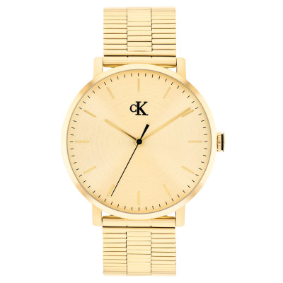 Calvin Klein CK25200549 goudkleurig herenhorloge met ronde kast en mineraalglas - Ø 42 mm
