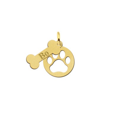 14-karaat-gouden-hondenpoot-en-bot-hanger-met-naam