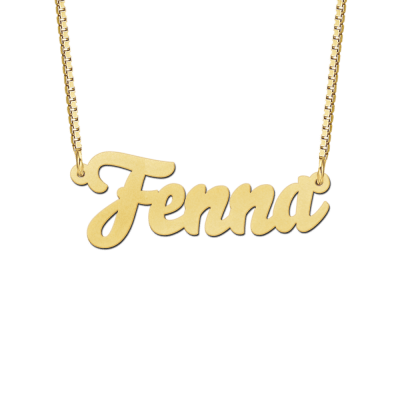 Gouden ketting met naam voorbeeld Fenna