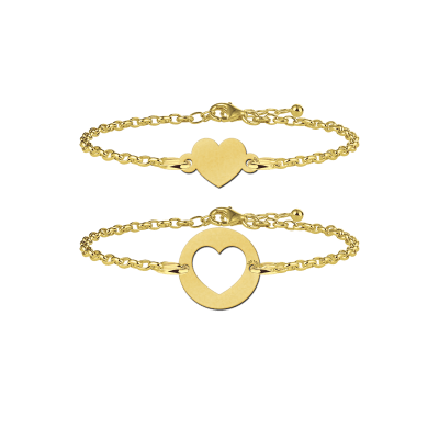 gouden-moeder-en-dochter-hartjes-armband-set