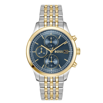 BOSS Stratus HB1514329 herenhorloge bicolor met blauwe wijzerplaat - Ø 41 mm
