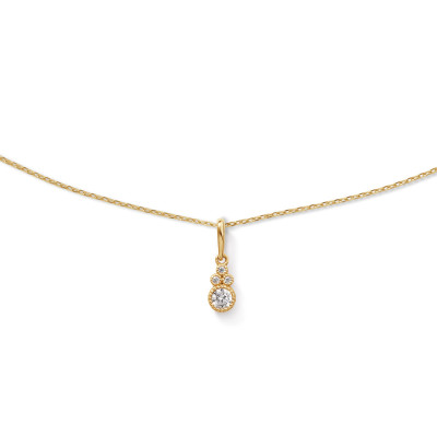 Jackie Gold Leopard JKN26.657 gouden ketting met ronde topaas hanger 4 mm breed - Lengte 40-42.5-45 cm