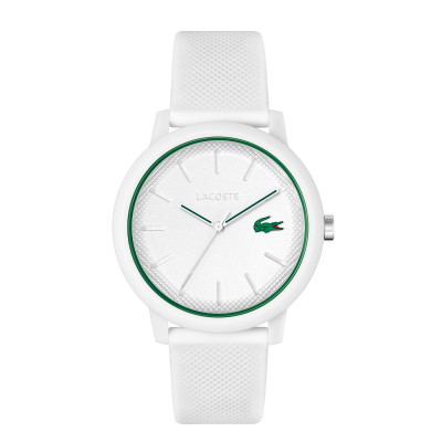 Lacoste 12.12 LC2011169 herenhorloge met witte kast en groene rand - Ø 42 mm
