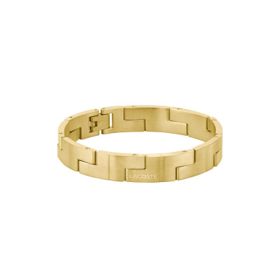Lacoste Catena LCJ2040154 goudkleurige armband voor heren met matte schakels 10 mm breed - Lengte 19 cm