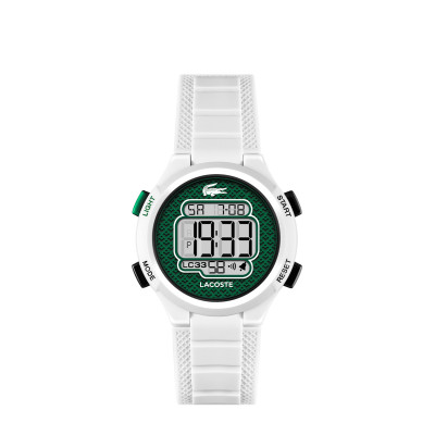 Lacoste LC33 LC2030064 wit kinderhorloge met digitale groene wijzerplaat - Ø 34 mm